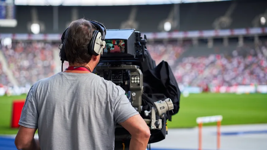 person streaming sports on multiple screens