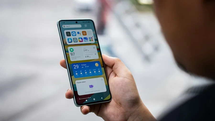 person using Android smartphone settings menu