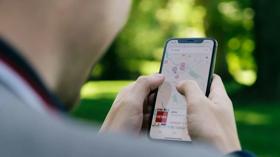 person using iPhone notifications