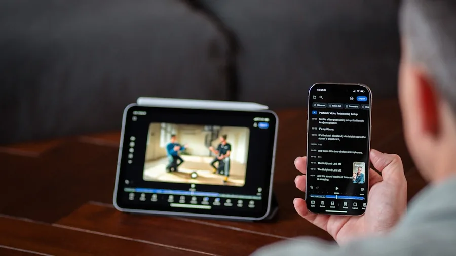 person using iPhone tablet computer