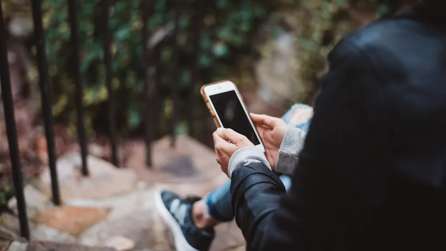 person using phone conversational interface