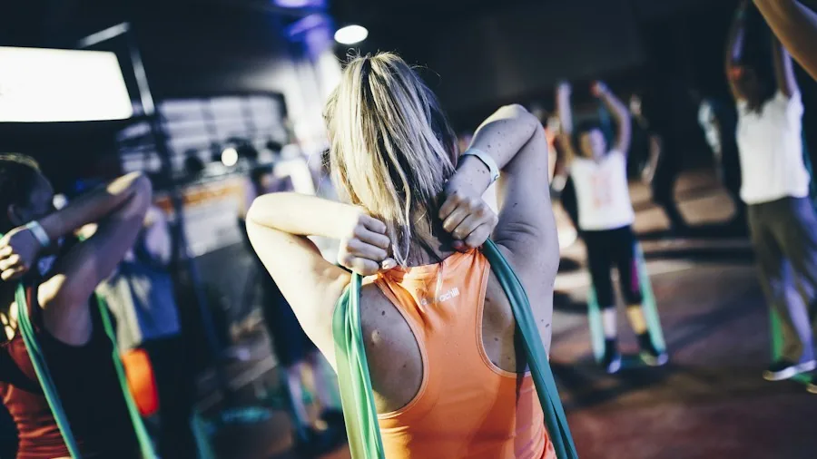 person wearing fitness band during workout