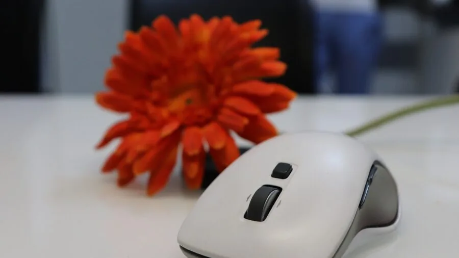 Person working at desk with laptop and monitor at comfortable viewing angle