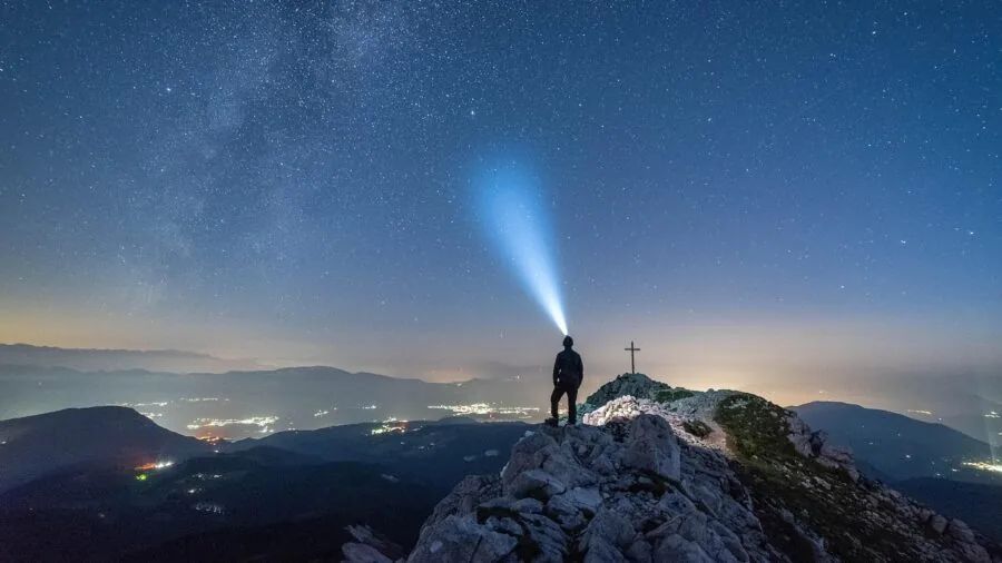 Photographer capturing images in low-light evening conditions with professional camera equipment
