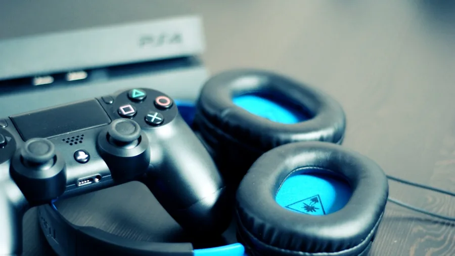 PlayStation gaming setup headphones