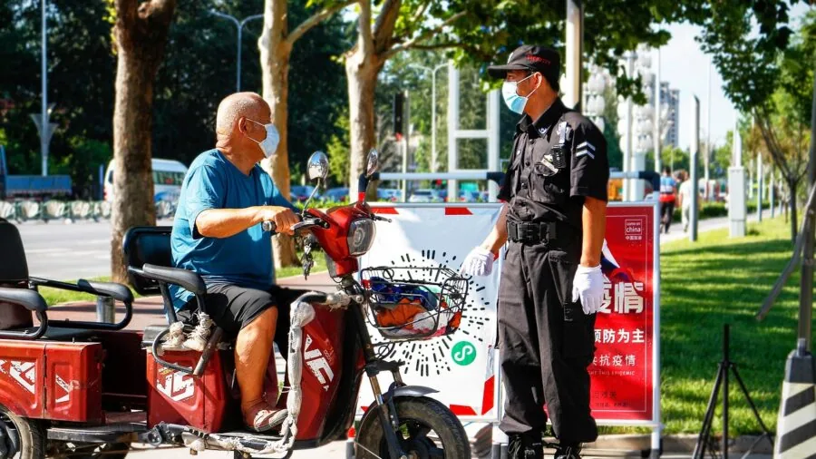 police officer reviewing vehicle data