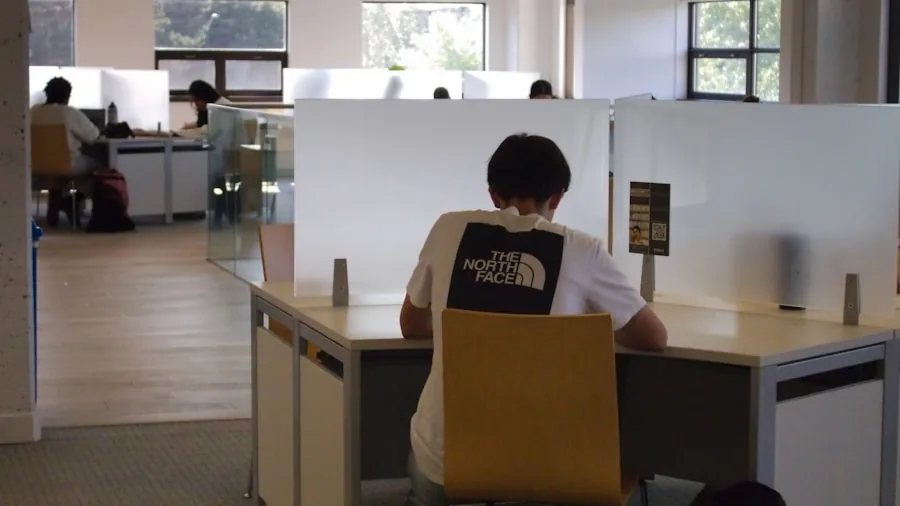 Professional in concentrated work environment with minimal distractions