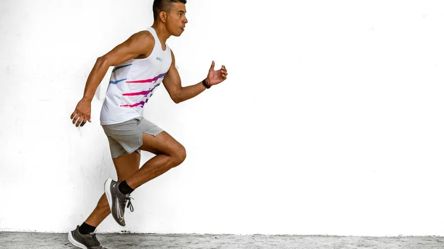 runner with wearable device