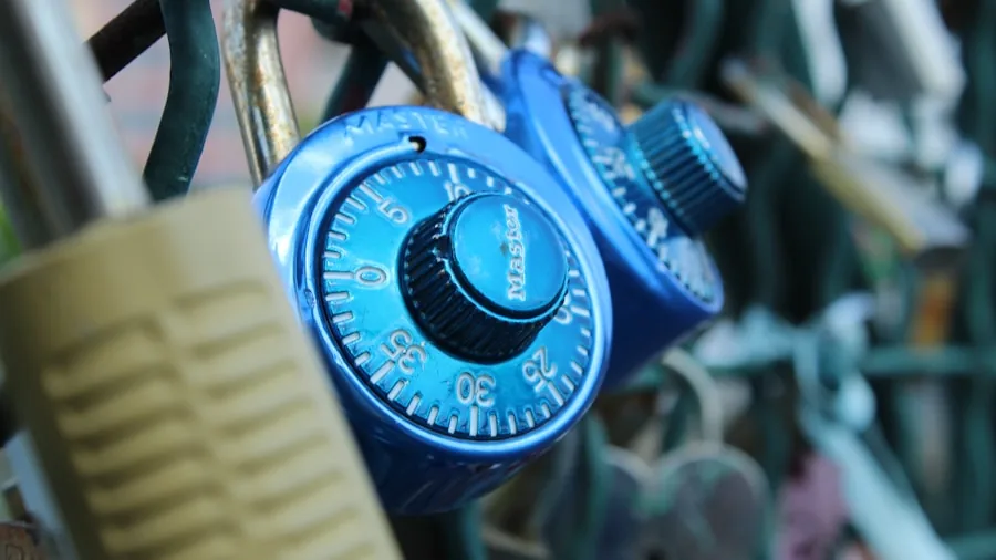 Security lock digital protection blue