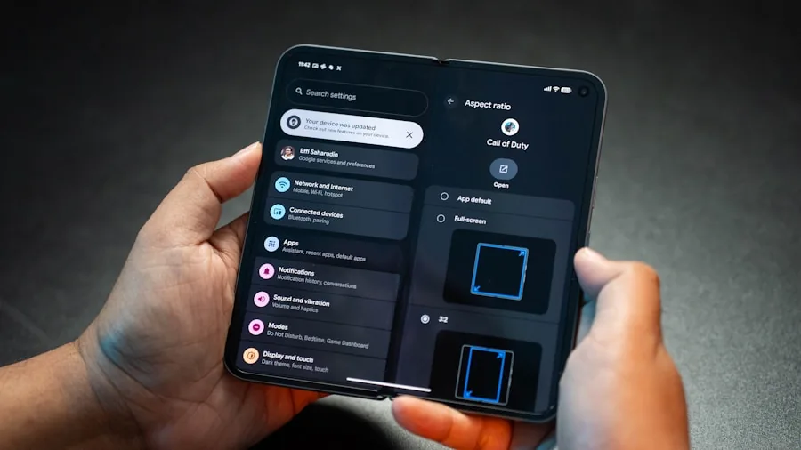 smartphone interface settings menu