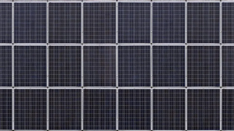 Sunlight hitting solar panels during daytime, demonstrating energy conversion and renewable power generation