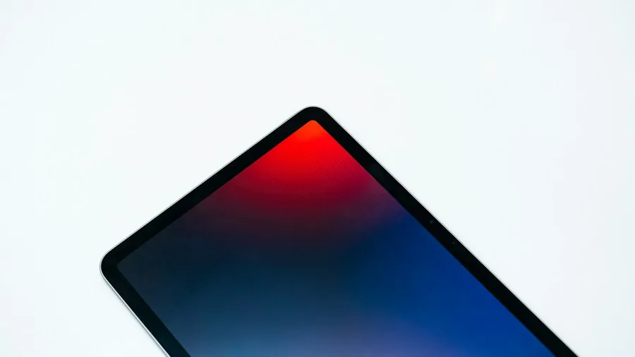 tablet with OLED display close up