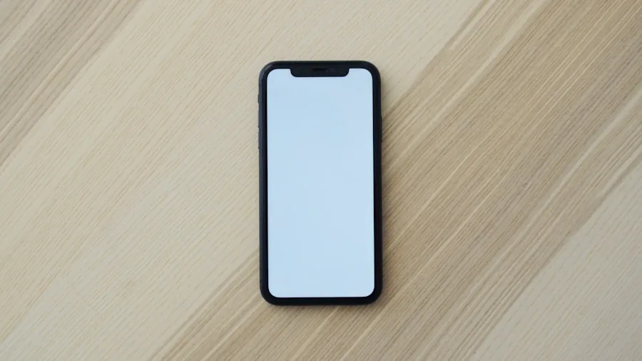 thin smartphone flat lay