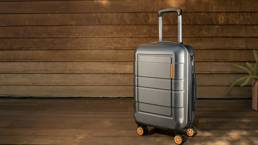 travel luggage with tech gear