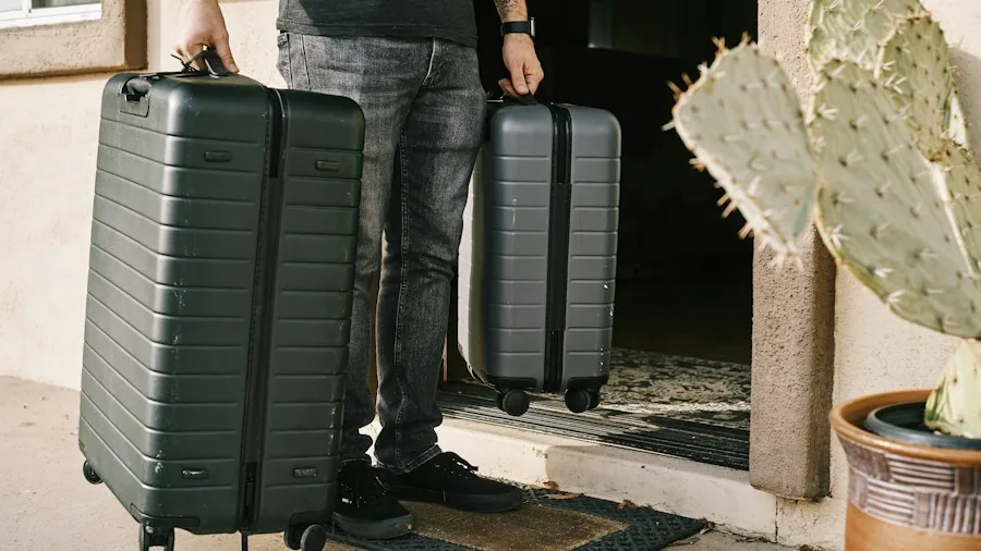 traveler packing luggage tech gadgets