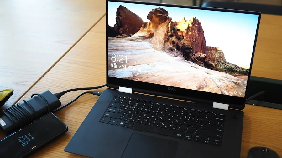 USB-C cable charging laptop monitor