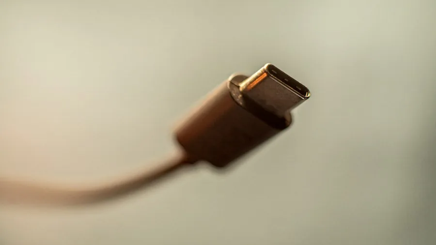 USB-C connector cables plugged in