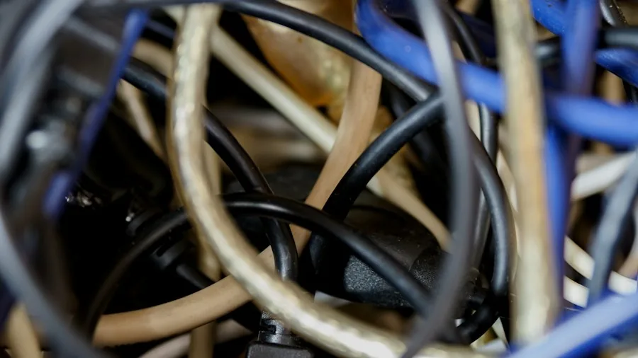 various USB cables and connectors closeup