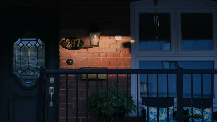 video doorbell mounted on house exterior