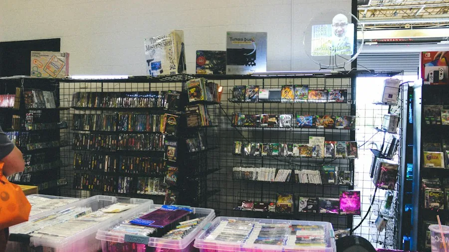 video game retail store shelves