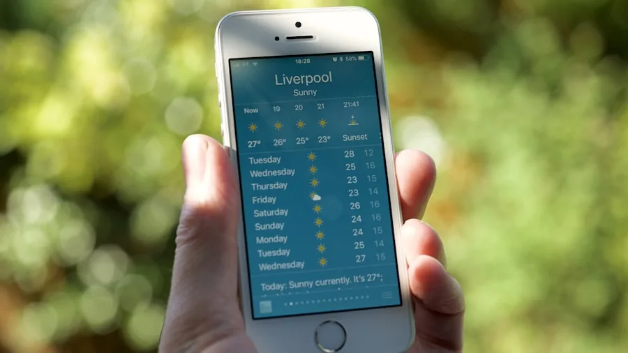 weather radar app smartphone display