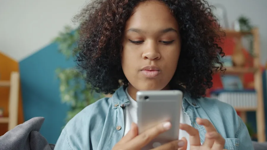 woman reviewing health results on smartphone